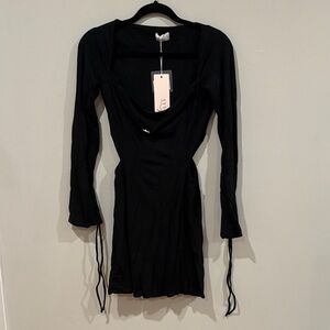 Oh Polly Black Long Sleeve Dress